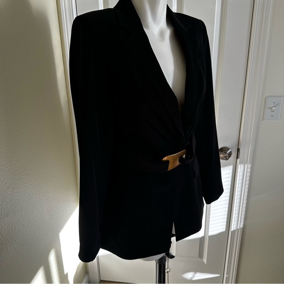 Donna Karan Black Blazer with Gold Accent - Picture 7 of 9
